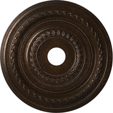 Ekena Millwork Cole PVC Medallion (Canopies up to 6"), 22"OD x 3 1/2"ID x 1"P, Textured Metallic Mystic Brown CMP22COAMB